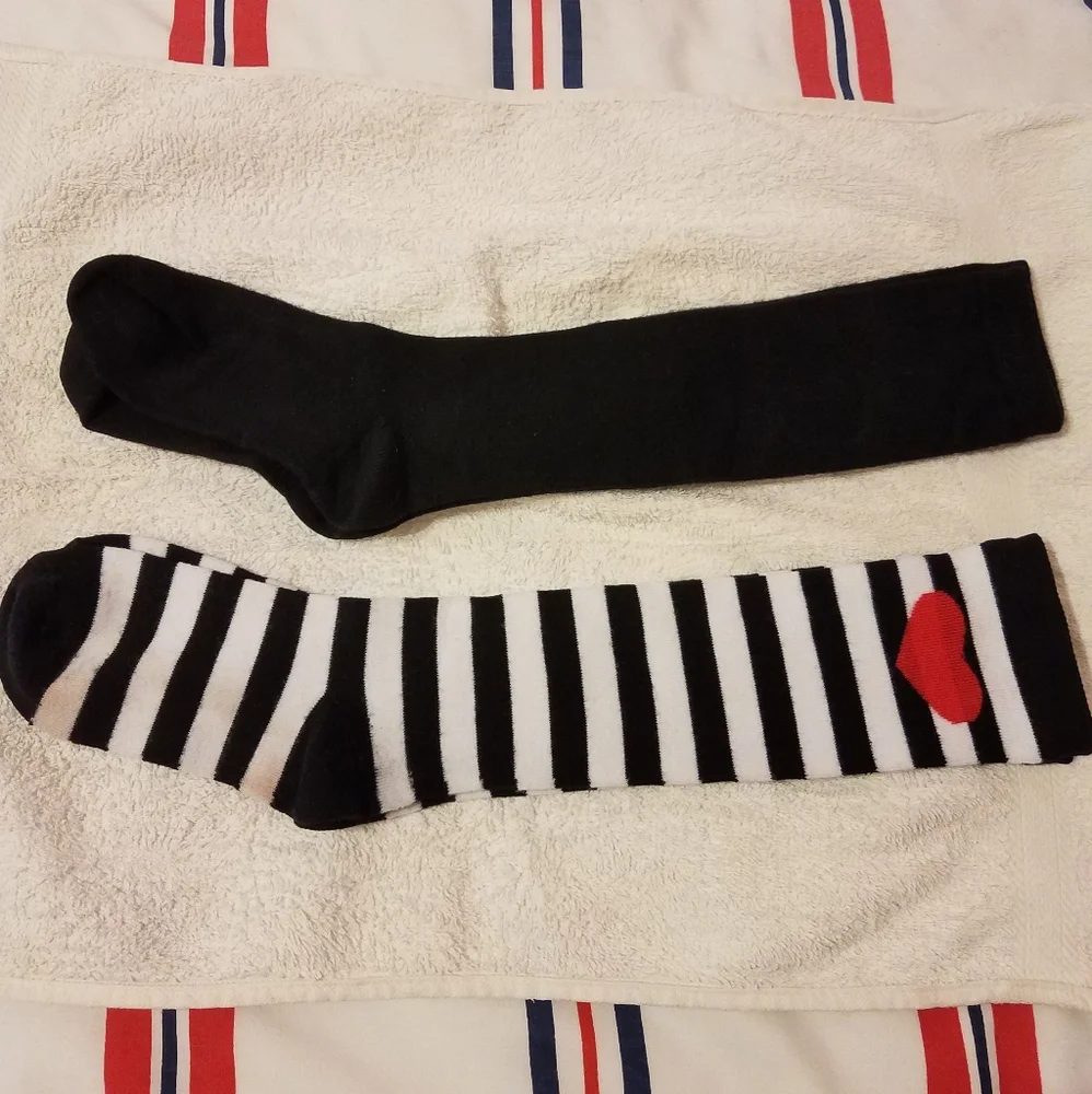2 pair knee high socks